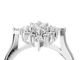 Silver Marquise Cut Halo Diamond Cluster Ring with Marquise and Round Stones on a White Gold Band with Prong Setting_17