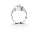Silver Marquise Cut Halo Diamond Engagement Ring with Pave Split Shank and Four-Prong Setting_10