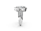 Silver Marquise Cut Halo Diamond Engagement Ring with Pave Split Shank and Four-Prong Setting_9