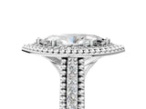 Silver Marquise Cut Halo Diamond Ring with Beaded Split Shank and Four-Prong Setting_18