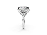 Silver Marquise Cut Halo Diamond Split Shank Engagement Ring with Four-Prong Setting_15