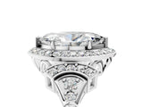 Silver Marquise Cut Halo Diamond Split Shank Engagement Ring with Four-Prong Setting_18