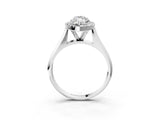 Silver Marquise Cut Halo Solitaire Engagement Ring with Square Band and Four-Prong Setting_27