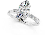 Silver Marquise Cut Moissanite Engagement Ring with Side Stone Accents and Four-Prong Setting_25