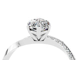 Silver Marquise Cut Moissanite Engagement Ring with Side Stone Accents and Four-Prong Setting_28