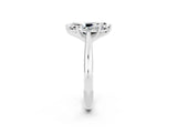 Silver Marquise Cut Moissanite Solitaire Engagement Ring with Cathedral Setting and Four-Prong Mount_2