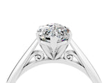 Silver Marquise Cut Moissanite Solitaire Engagement Ring with Cathedral Setting and Four-Prong Mount_4
