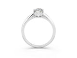 Silver Marquise Cut Moissanite Solitaire Engagement Ring with Classic Band and Four-Prong Setting_15