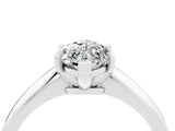 Silver Marquise Cut Moissanite Solitaire Engagement Ring with Classic Band and Four-Prong Setting_16