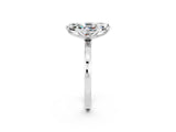 Silver Marquise Cut Moissanite Solitaire Ring with Thin Band and Prong Setting_44