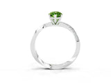 Silver Marquise Cut Peridot Engagement Ring with Side Stone Accents and Four-Prong Setting_27