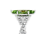Silver Marquise Cut Peridot  Halo Twist Band Solitaire Prong Setting Ring_17