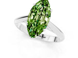 Silver Marquise Cut Peridot Solitaire Engagement Ring with Cathedral Setting and Four-Prong Mount_13