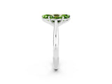 Silver Marquise Cut Peridot Solitaire Engagement Ring with Cathedral Setting and Four-Prong Mount_14