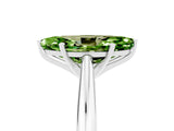 Silver Marquise Cut Peridot Solitaire Engagement Ring with Cathedral Setting and Four-Prong Mount_17