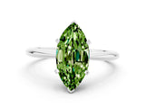 Silver Marquise Cut Peridot Solitaire Engagement Ring with Classic Band and Four-Prong Setting_12