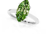 Silver Marquise Cut Peridot Solitaire Engagement Ring with Classic Band and Four-Prong Setting_13