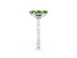 Silver Marquise Cut Peridot Solitaire Engagement Ring with Classic Band and Four-Prong Setting_14