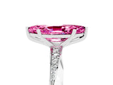 Silver Marquise Cut Pink Sapphire Engagement Ring with Side Stone Accents and Four-Prong Setting_29