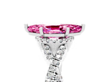 Silver Marquise Cut Pink Sapphire  Halo Twist Band Solitaire Prong Setting Ring_17