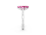 Silver Marquise Cut Pink Sapphire Solitaire Engagement Ring with Cathedral Setting and Four-Prong Mount_2