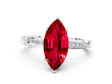 Silver Marquise Cut Ruby Engagement Ring with Side Stone Accents and Four-Prong Setting_24