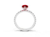 Silver Marquise Cut Ruby Pavé Solitaire Ring with Round Band and Prong Setting_45