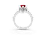 Silver Marquise Cut Ruby Scalloped Halo Engagement Ring with Round Shared Prong Band_45