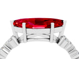 Silver Marquise Cut Ruby Scattered Round Accent Ring with Prong Setting_34