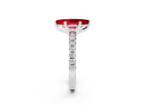 Silver Marquise Cut Ruby Solitaire Pavé Engagement Ring with Round Band and Prong Setting_98