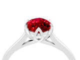 Silver Marquise Cut Ruby Solitaire Ring with Flower Prong Setting and Classic Band_4