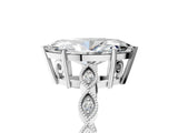 Silver Marquise Cut Solitaire Diamond Ring with Infinity Twist Band and Four-Prong Setting_30