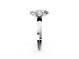 Silver Marquise Cut Solitaire Engagement Ring with Flat Band and Four-Prong Setting 2