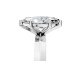 Silver Marquise Cut Solitaire Engagement Ring with Flat Band and Four-Prong Setting 5