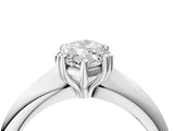 Silver Marquise Cut Solitaire Engagement Ring with Tapered Band and Four-Prong Setting 4