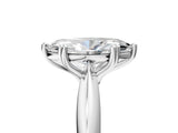 Silver Marquise Cut Solitaire Engagement Ring with Tapered Band and Four-Prong Setting 5