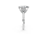 Silver Marquise Cut Solitaire Split Shank Pave Diamond Engagement Ring with Four-Prong Setting_15