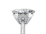 Silver Marquise Cut Solitaire Split Shank Pave Diamond Engagement Ring with Four-Prong Setting_18