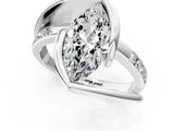 Silver Marquise Cut Solitaire Tension-Set Diamond Split Shank Ring_26
