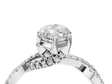 Silver Marquise Cut Solitaire Twist Pave Diamond Engagement Ring with Prong Setting_35