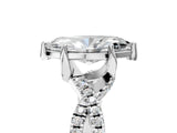 Silver Marquise Cut Solitaire Twist Pave Diamond Engagement Ring with Prong Setting_36