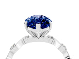 Silver Marquise Cut Solitaire Twisted Band with Prong Setting_23