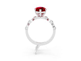 Silver Marquise Cut Solitaire Twisted Band with Prong Setting_33