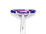 Silver Marquise Cut Tanzanite Solitaire Engagement Ring with Cathedral Setting and Four-Prong Mount_17