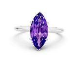 Silver Marquise Cut Tanzanite Solitaire Engagement Ring with Classic Band and Four-Prong Setting_24
