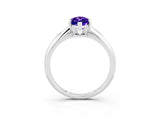 Silver Marquise Cut Tanzanite Solitaire Engagement Ring with Classic Band and Four-Prong Setting_27
