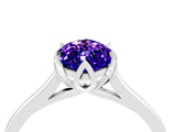 Silver Marquise Cut Tanzanite Solitaire Ring with Flower Prong Setting and Classic Band_4