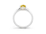 Silver Marquise Cut Yellow Sapphire Solitaire Engagement Ring with Classic Band and Four-Prong Setting_27
