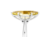 Silver Marquise Cut Yellow Sapphire Solitaire Engagement Ring with Classic Band and Four-Prong Setting_29