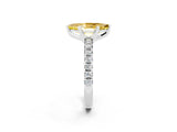 Silver Marquise Cut Yellow Sapphire Solitaire Pavé Engagement Ring with Round Band and Prong Setting_98